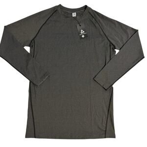 NWT Silkworld Long Sleeve Base Layer Compression Shirt Gray Large